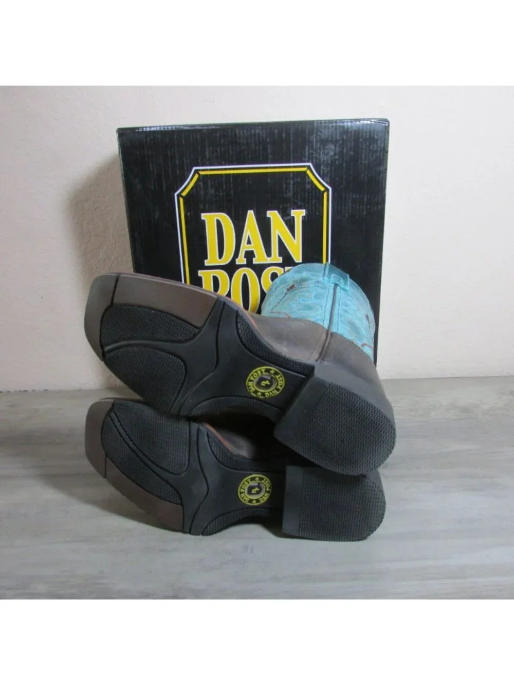 Dan Post Toddler Wide Square Toe Salina Western Boots Chocolate/Turquoise
